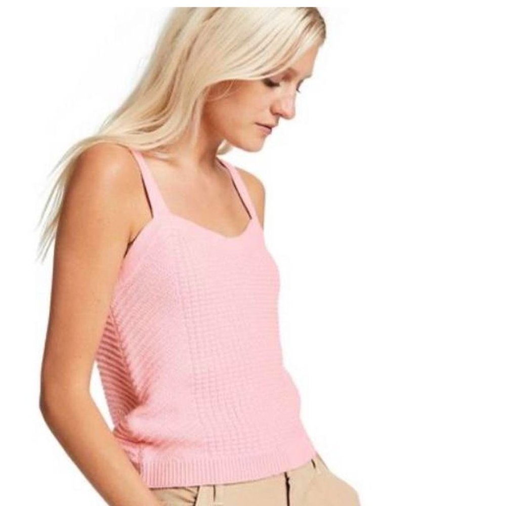 sandy liang pink sweater tank top size M